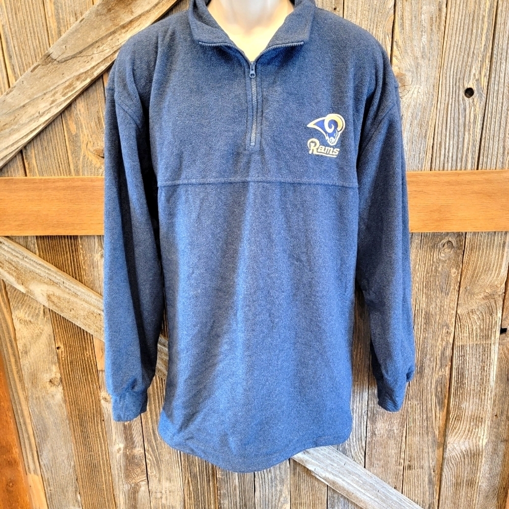 Los Angeles Rams NFL Men's Fleece 1/4 Zip Pullover Sweater with pockets XL '
